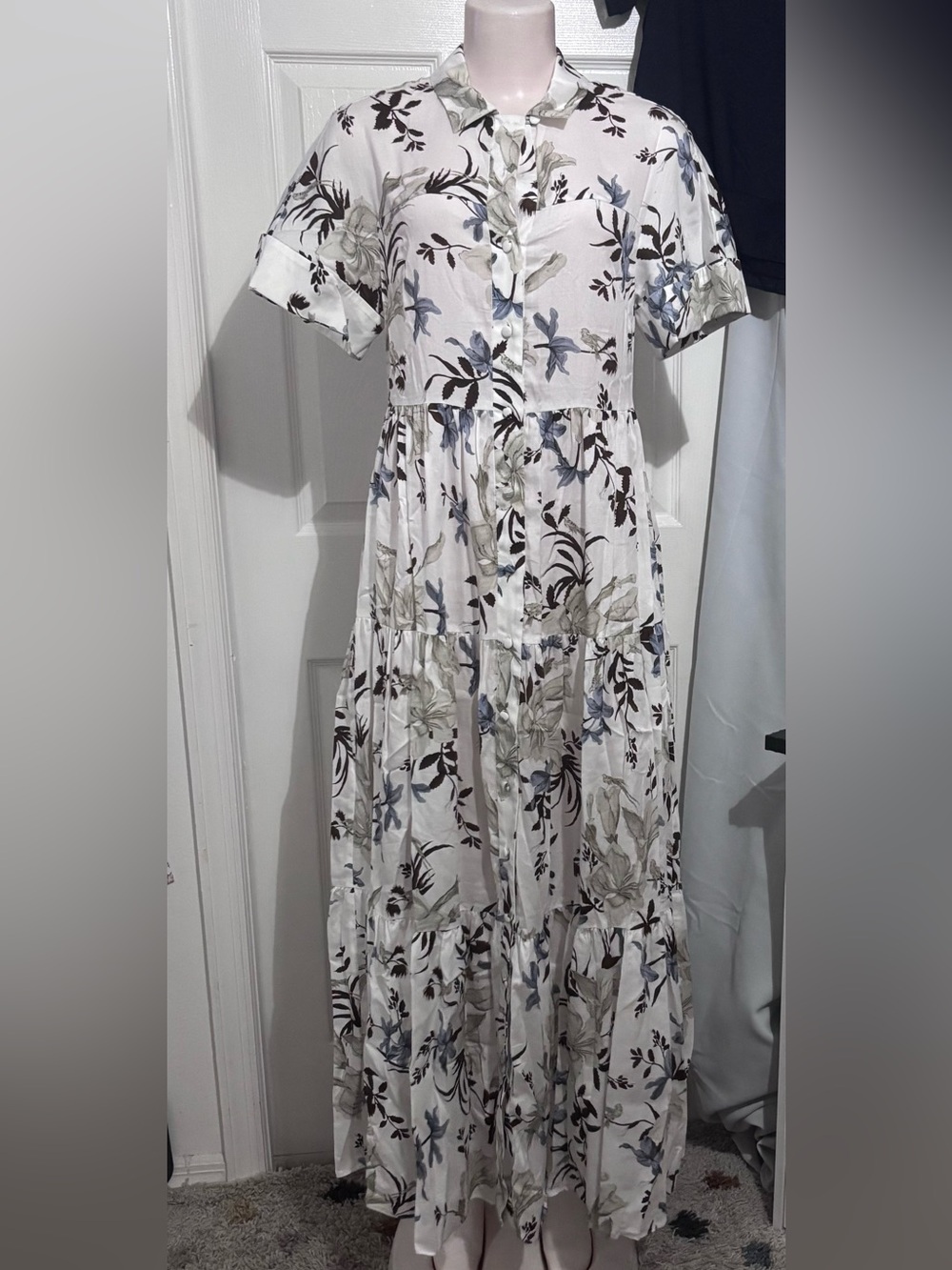 Erdem floral print tiered shirtdress